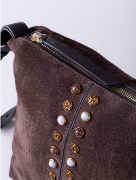 Buttermere Suede Cross Body Bag in Chocolate Brown