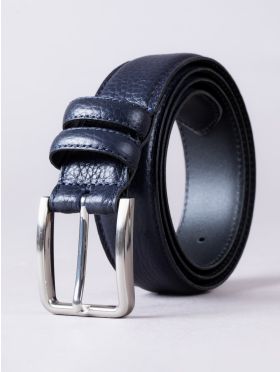 Storrs Leather Belt in Navy