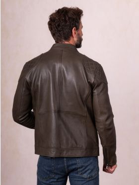 Stonecroft Leather Jacket in Olive