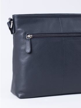 Farlam Leather Cross Body Bag in Navy