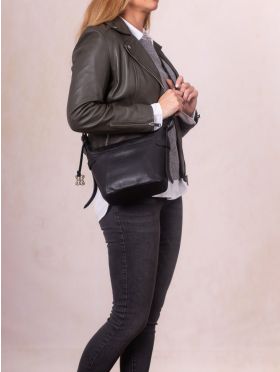 Lakeland Leather Newby Leather Cross Body Bag in Black | Lakeland