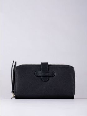 Newby Leather Tab Purse in Black