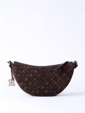 Mirehouse Suede Sling Bag in Chocolate Brown