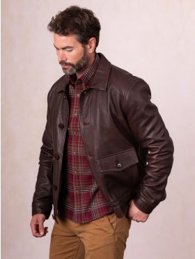 Embleton Leather Jacket in Brown