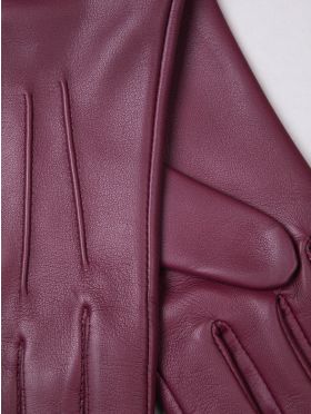 Becky II Leather Gloves in Berry Red