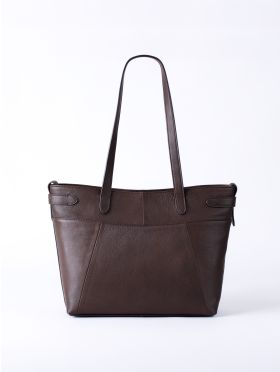 Newby Leather Tote Bag In Chocolate