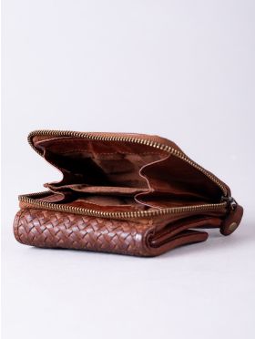 Wreay Small Leather Purse in Cognac