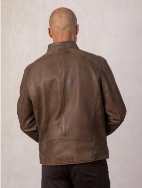 Crookshaw Leather Jacket in Brown