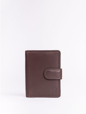 Small Leather Tab Purse in Brown