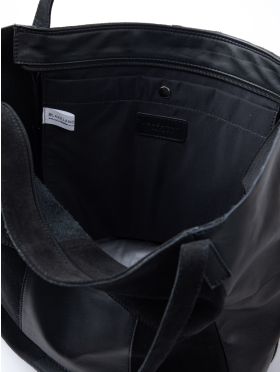 Tarn Hows Leather and Suede Tote Bag in Black