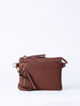 Harstone Mini Leather Cross Body Bag in Tan