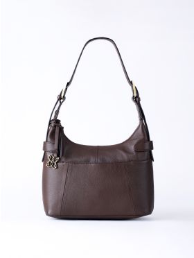 Newby Leather Hobo Shoulder Bag in Chocolate