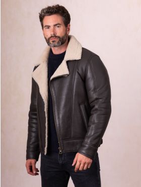 Javelin Sheepskin Aviator Jacket in Brown