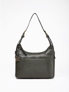 Newby Leather Hobo Shoulder Bag in Green