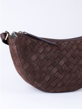 Mirehouse Suede Sling Bag in Chocolate Brown