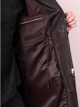 Kielder Long Leather Coat in Brown | Lakeland Leather