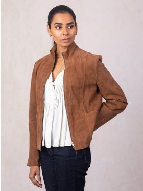 Muncaster Suede Jacket in Tan
