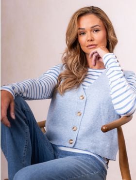 Jewel Knitted Waistcoat in Blue