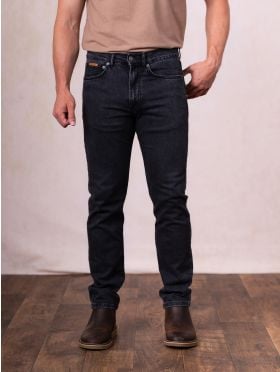 Slim Straight Jeans in Black Wash