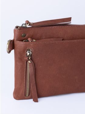 Harstone Mini Leather Cross Body Bag in Tan