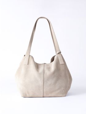 Santon Suede Tote Bag in Stone