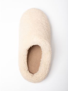 Sheepskin Wool Clog Slippers in Cream