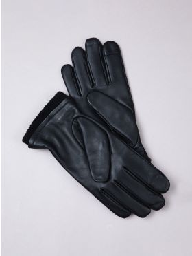 David Leather Gloves in Black