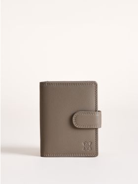 Small Leather Tab Purse in Grey