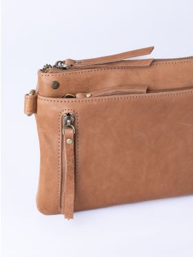 Harstone Mini Leather Cross Body Bag in Taupe