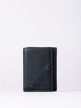 Allerdale Leather Tri-Fold Wallet in Black