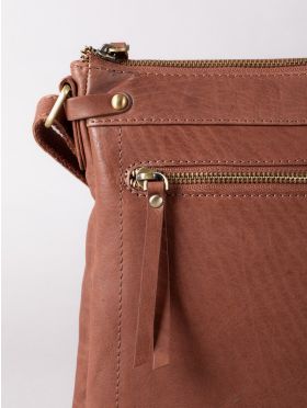 Harstone Large Leather Cross Body Bag in Tan