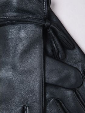 Tarraby Tassel Leather Gloves in Black