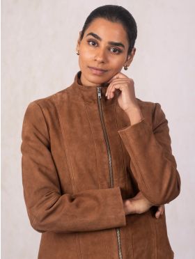 Muncaster Suede Jacket in Tan