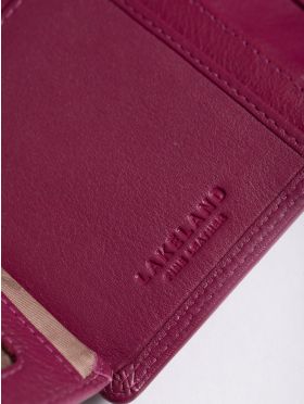 Small Leather Tab Purse in Cranberry Pink