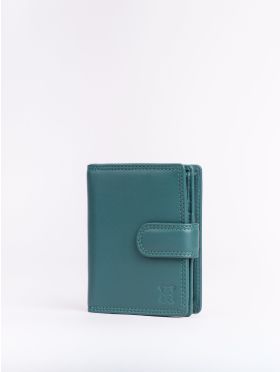 Small Leather Tab Purse in Teal