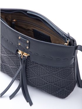 Wasdale Leather Cross Body Bag in Dark Navy