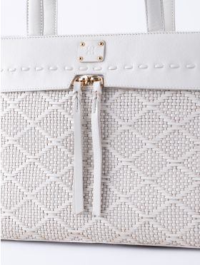 Wasdale Leather Tote Bag in Off White