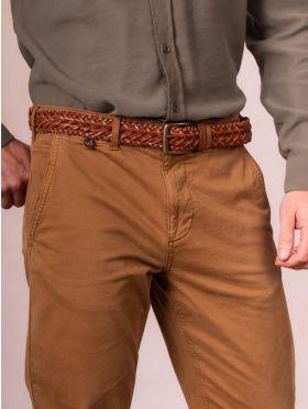 Howbeck Leather Braided Belt in Tan