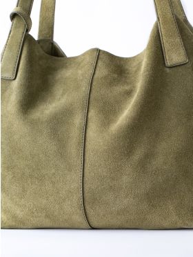 Santon Suede Tote Bag in Green