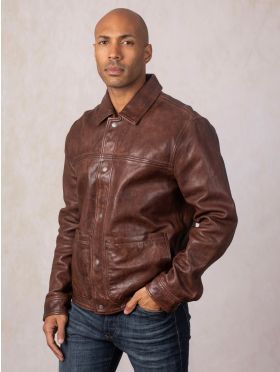 Seatoller Leather Jacket in Cognac