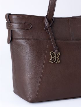 Newby Leather Tote Bag In Chocolate
