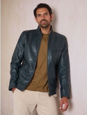 Penton Leather Jacket in Navy