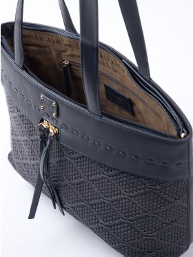Wasdale Leather Tote Bag in Dark Navy