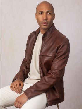 Penton Leather Jacket in Dark Cognac