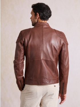 Stonecroft Leather Jacket in Dark Tan
