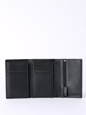 Bowston Tri-Fold Leather Wallet in Black