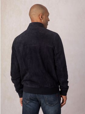 Hayton Suede Jacket in Navy