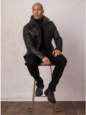 Gosforth Leather Coat in Black | Lakeland Leather