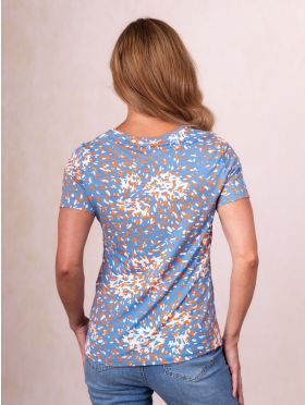 Brea Short Sleeve Jersey Top in Blue