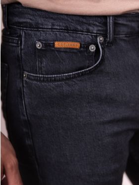 Slim Straight Jeans in Black Wash